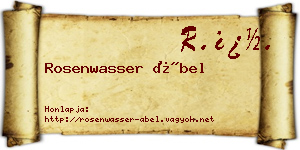Rosenwasser Ábel névjegykártya