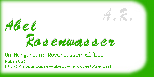 abel rosenwasser business card